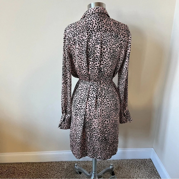 Equipment Femme Temera Leopard print Mini Shirt Dress Blush 17338 - Picture 8 of 14